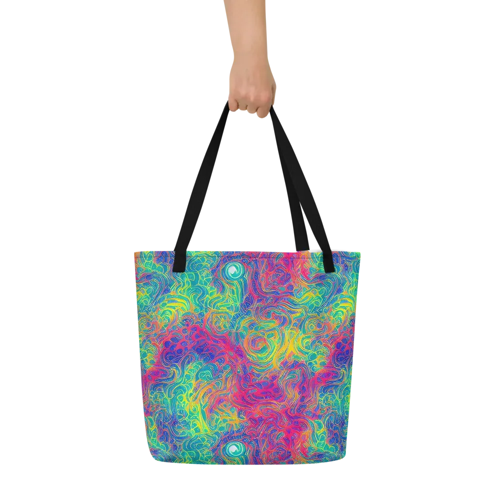 Mosaic Current on Large Tote Bag W/ Pocket — Front