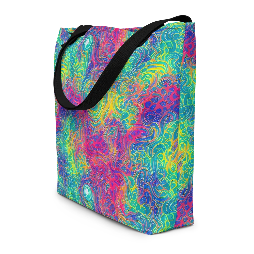 Mosaic Current on Large Tote Bag W/ Pocket — Front