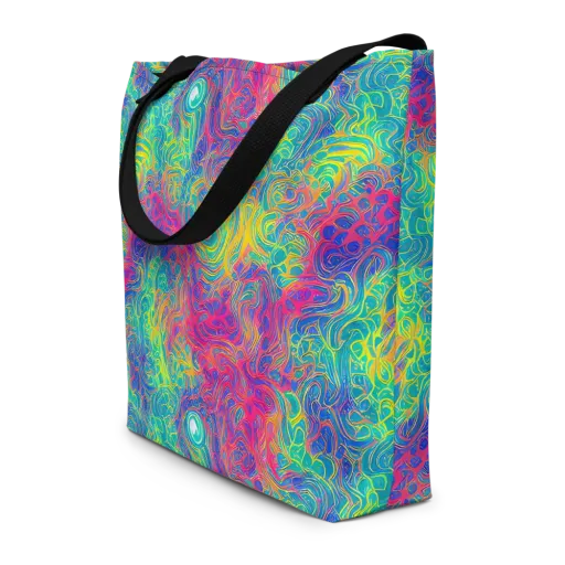Mosaic Current on a Large Tote Bag W/ Pocket