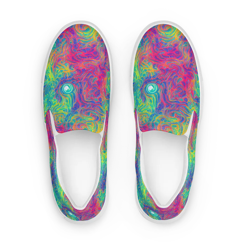 Mosaic Current on Women's Slip-On Canvas Shoes — Front