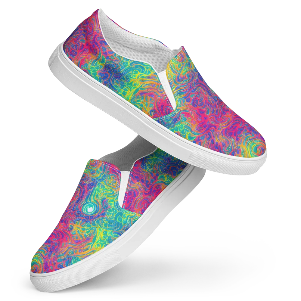Mosaic Current on Women's Slip-On Canvas Shoes — Front