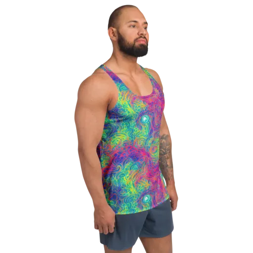 Mosaic Current on a Men's Tank Top