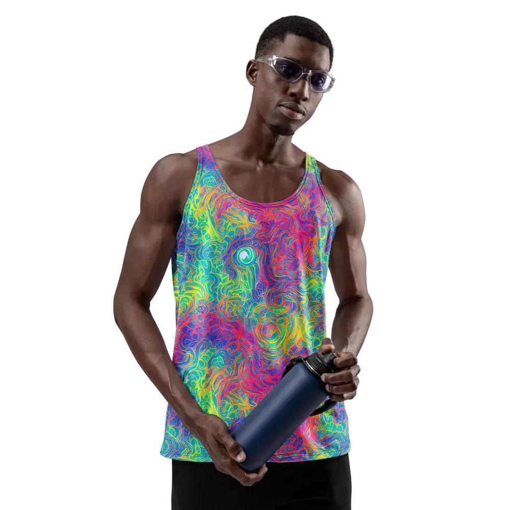 Mosaic Current on Men's Tank Top — Front