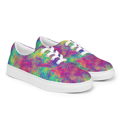 Mosaic Current on a Men's Lace-Up Canvas Shoes