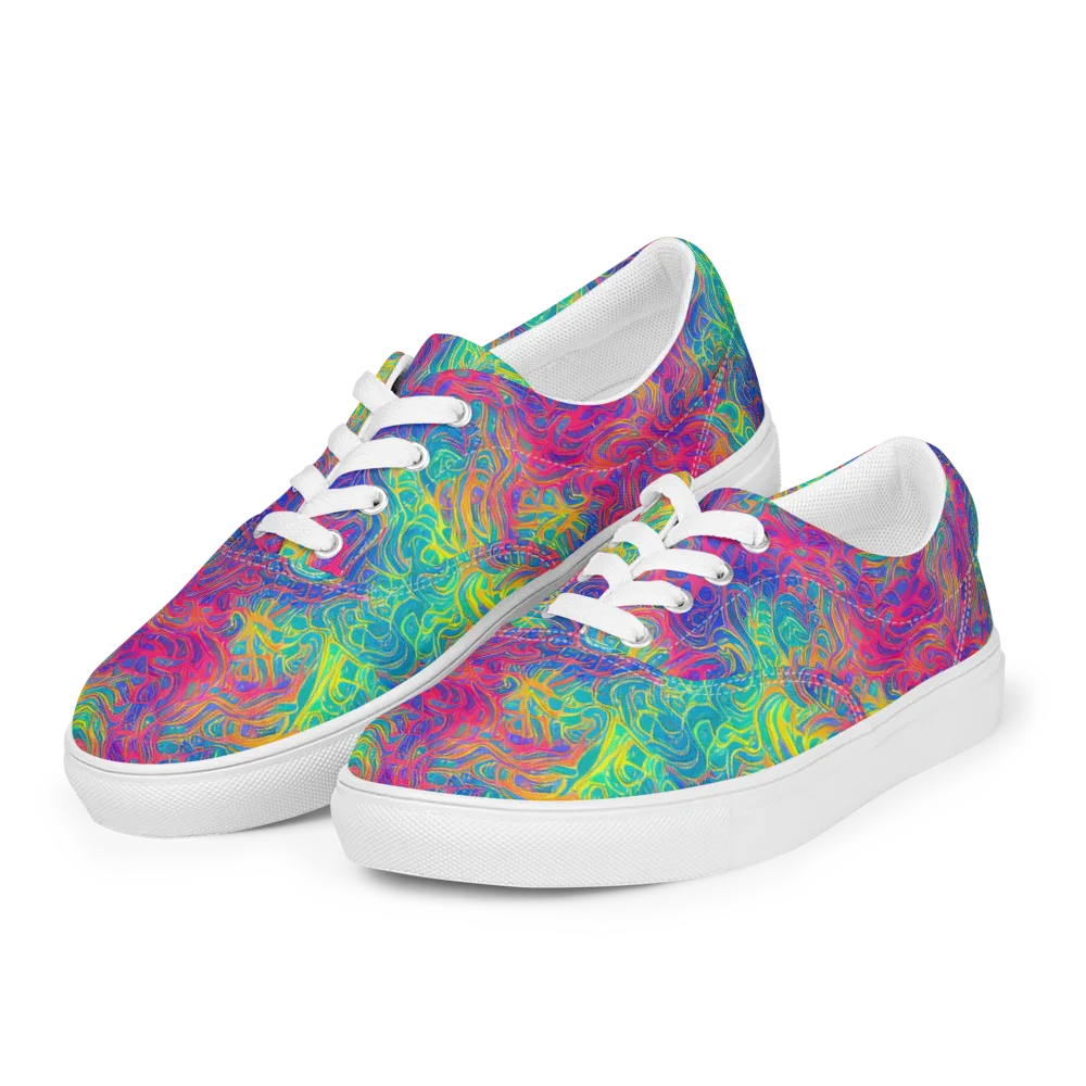 Mosaic Current on Men's Lace-Up Canvas Shoes — Left Front