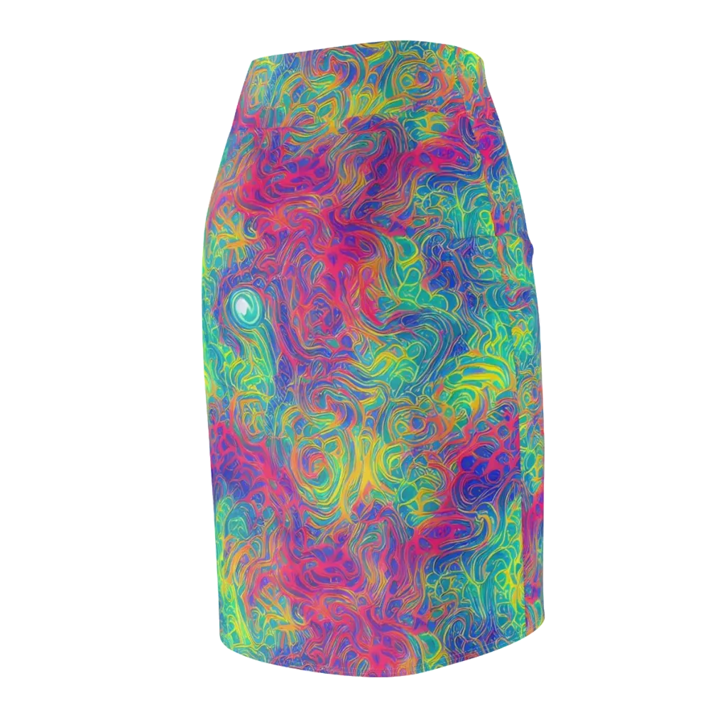 Mosaic Current on Pencil Skirt — Back Side