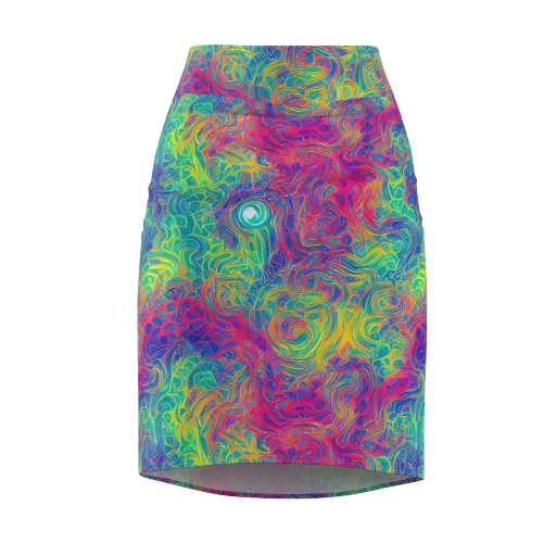 Mosaic Current on a Pencil Skirt