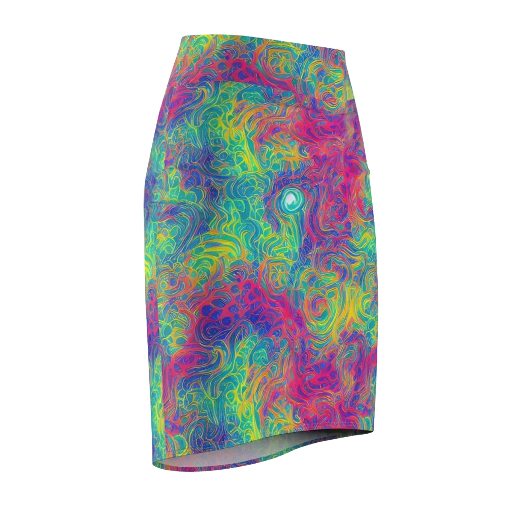 Mosaic Current on Pencil Skirt — Front Side