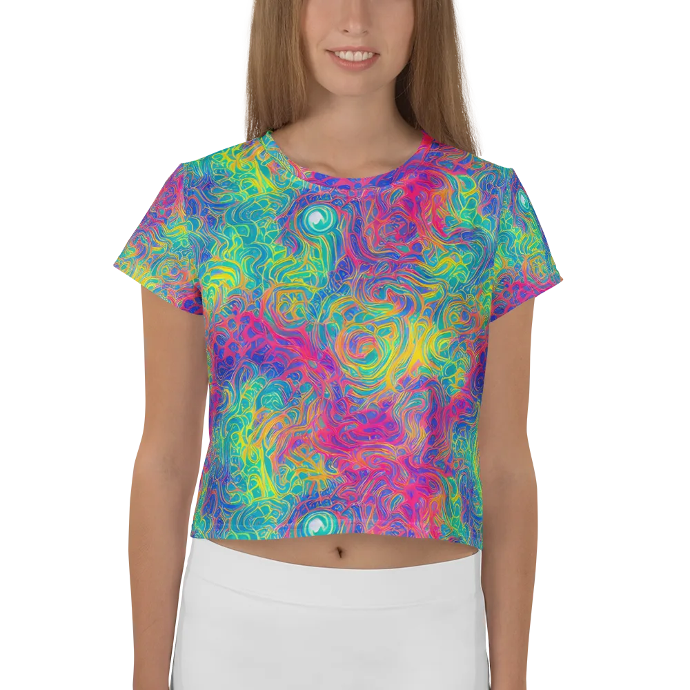 Mosaic Current on Crop Tee — Front