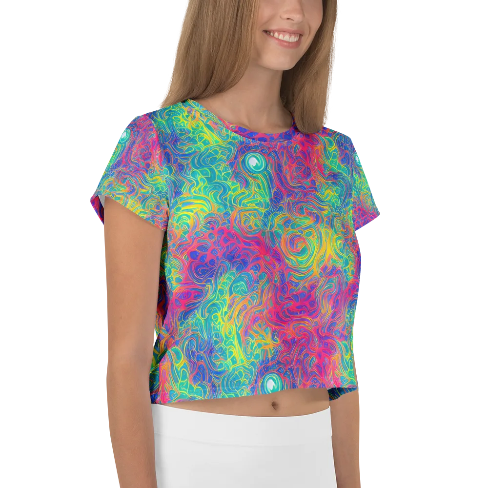 Mosaic Current on Crop Tee — Right