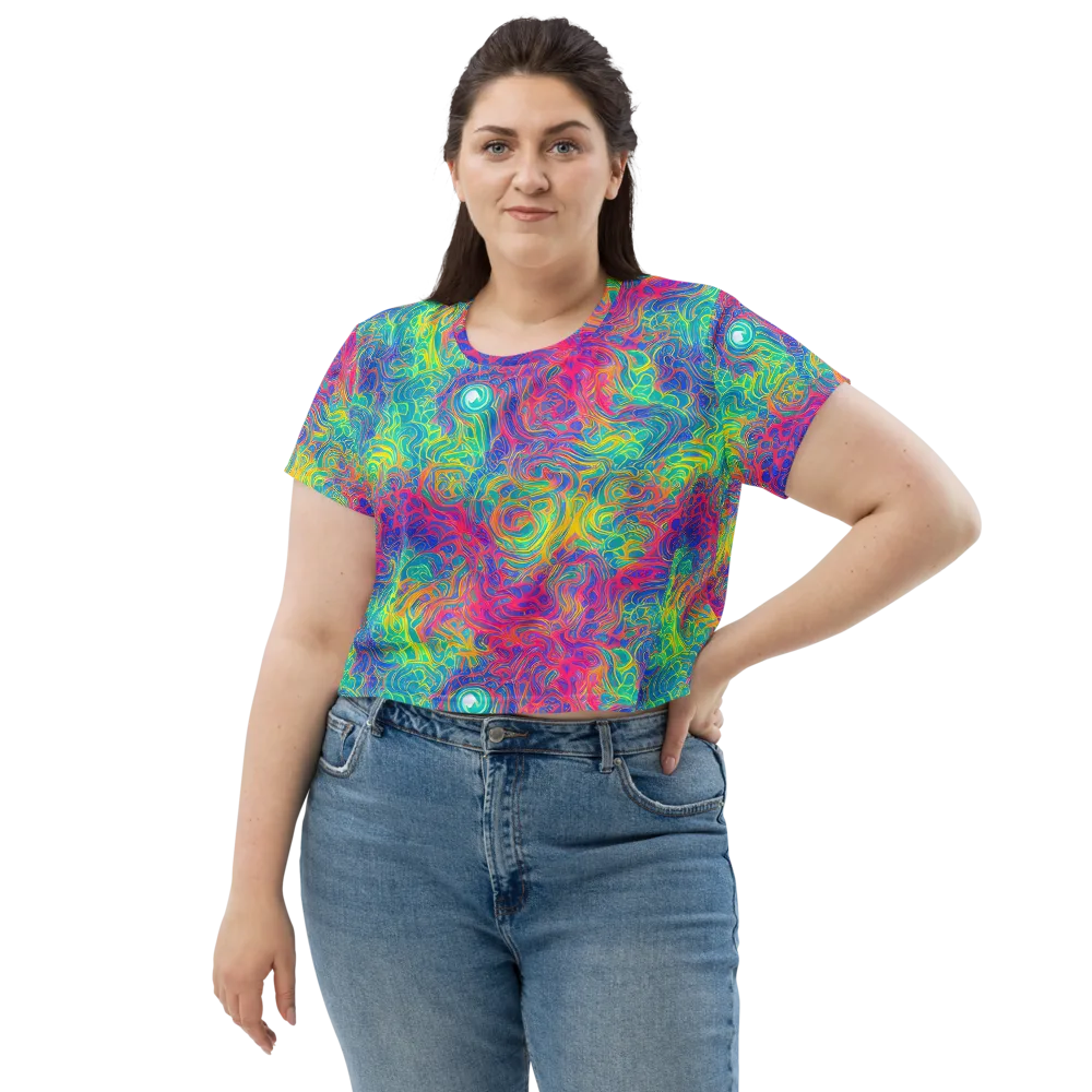 Mosaic Current on Crop Tee — Front