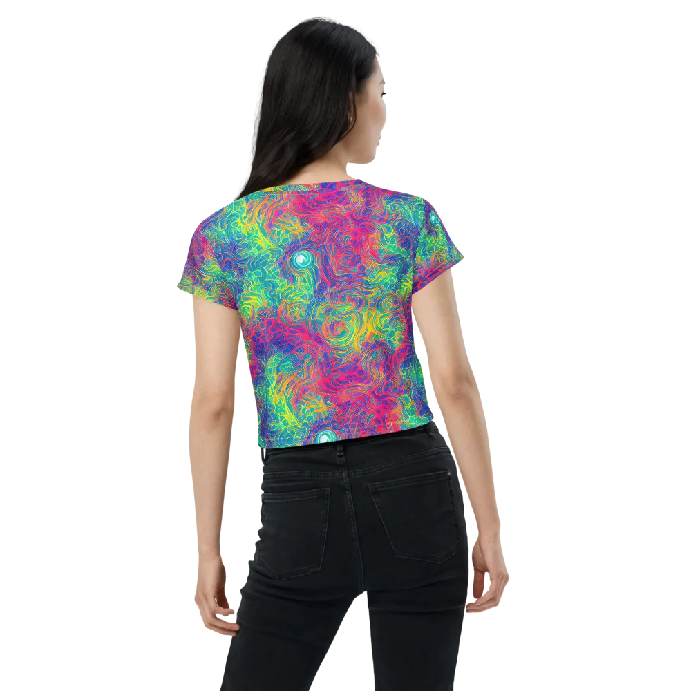 Mosaic Current on Crop Tee — Back