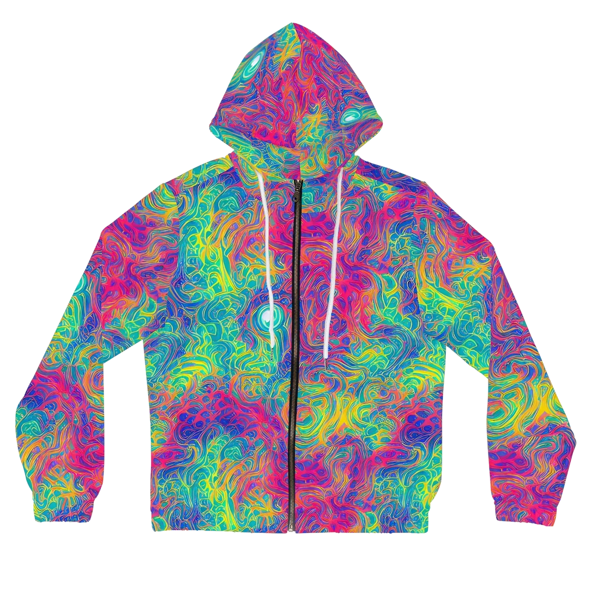 Mosaic Current on Women's Full-Zip Hoodie — Front