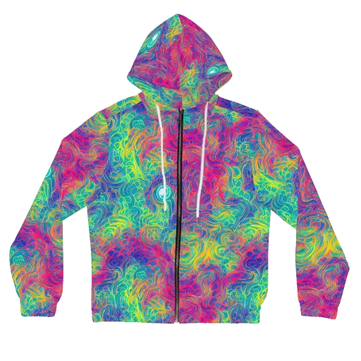 Mosaic Current on a Women's Full-Zip Hoodie
