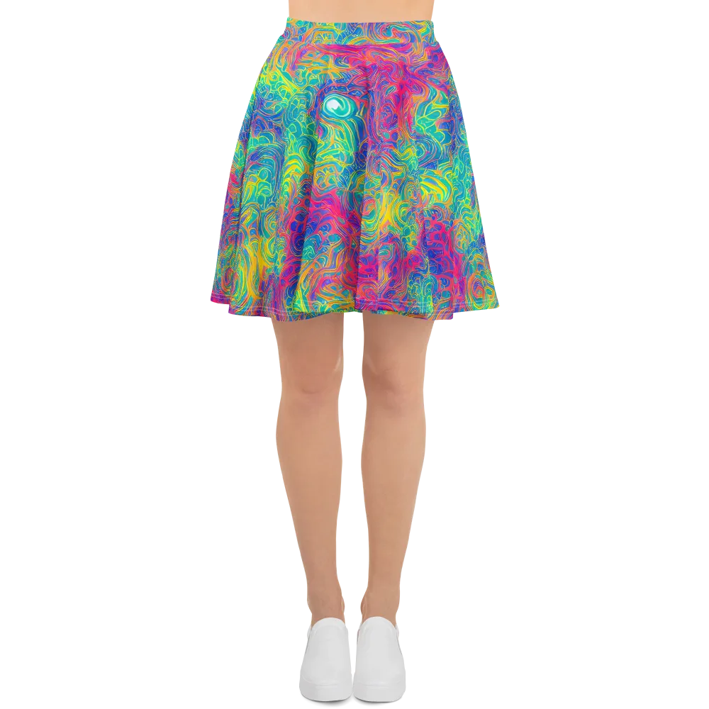 Mosaic Current on Skater Skirt — Front