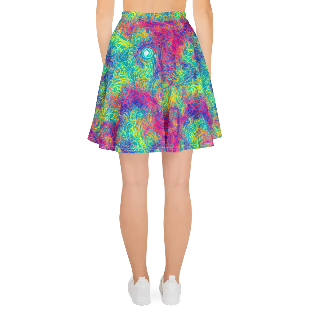 Mosaic Current on Skater Skirt — Back