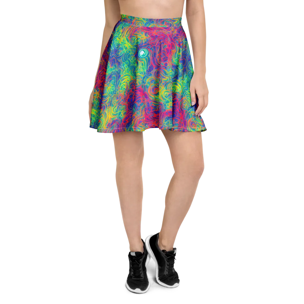 Mosaic Current on Skater Skirt — Front
