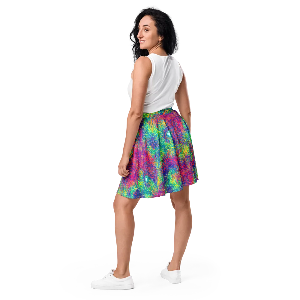 Mosaic Current on Skater Skirt — Back