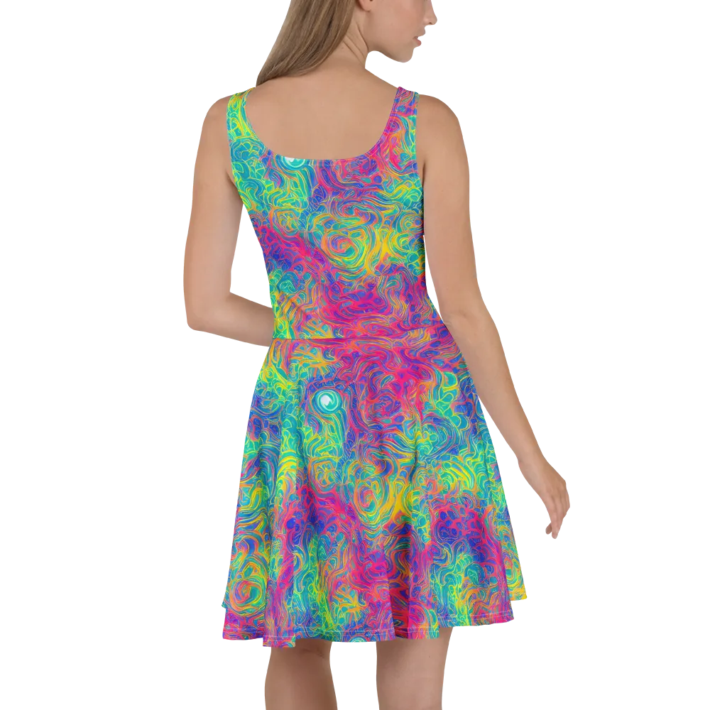 Mosaic Current on Skater Dress — Back