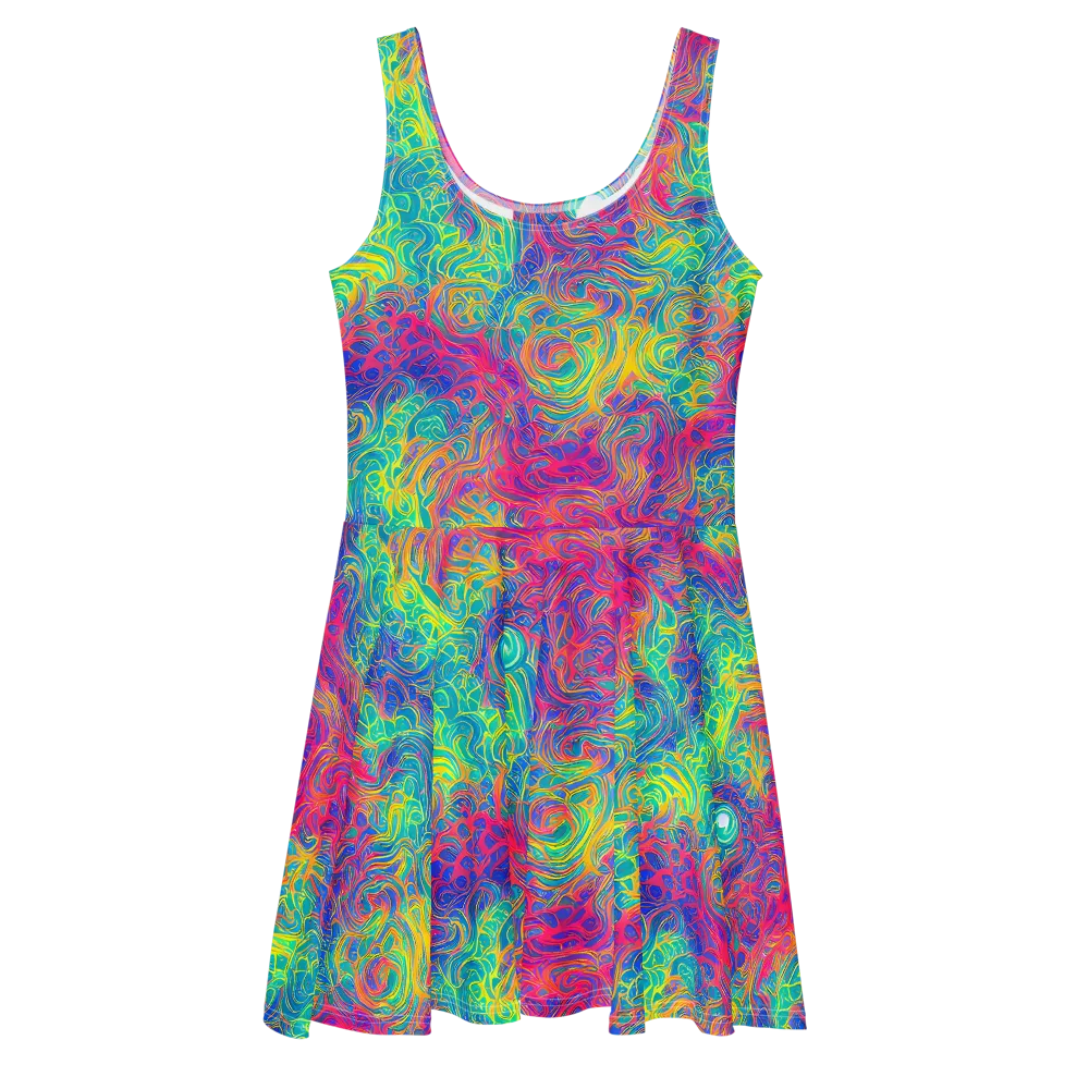 Mosaic Current on Skater Dress — Front