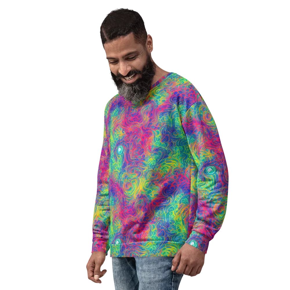 Mosaic Current on Sweatshirt — Left Front