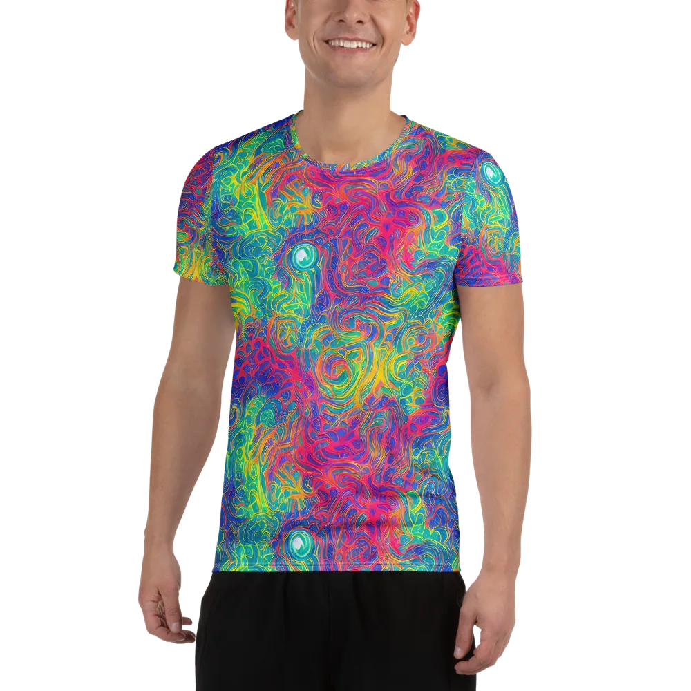 Mosaic Current on Men's Athletic T-Shirt — Front