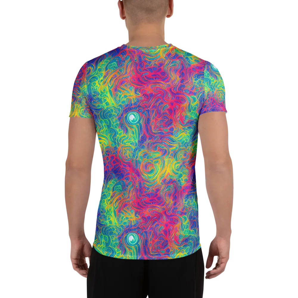 Mosaic Current on Men's Athletic T-Shirt — Back
