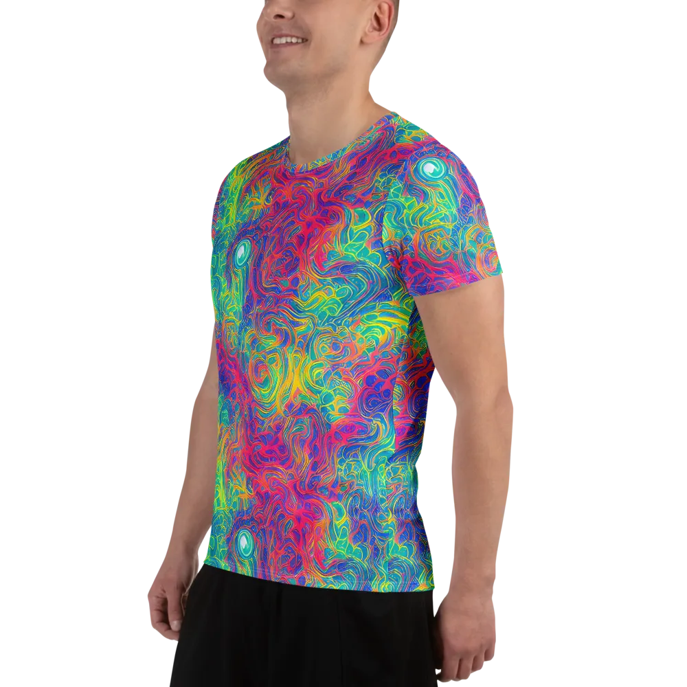 Mosaic Current on Men's Athletic T-Shirt — Left