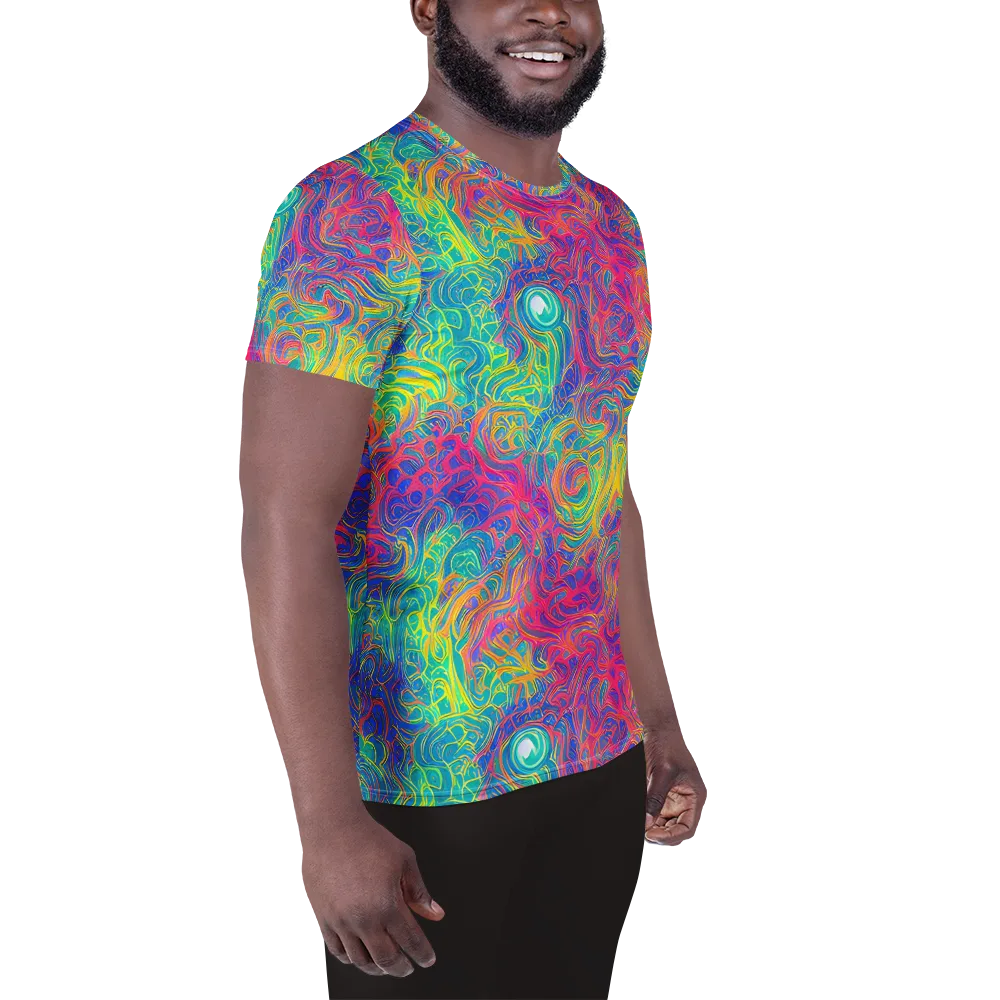 Mosaic Current on Men's Athletic T-Shirt — Right