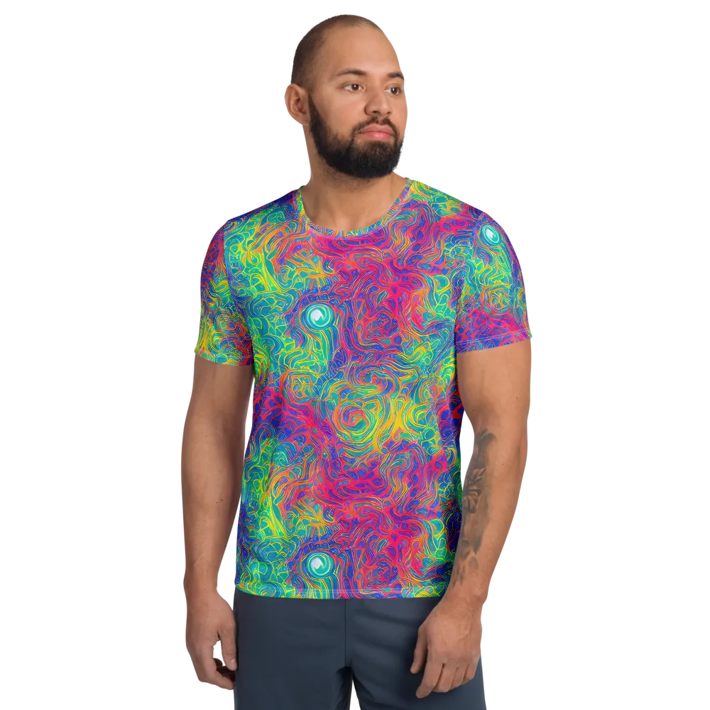 Mosaic Current on Men's Athletic T-Shirt — Front