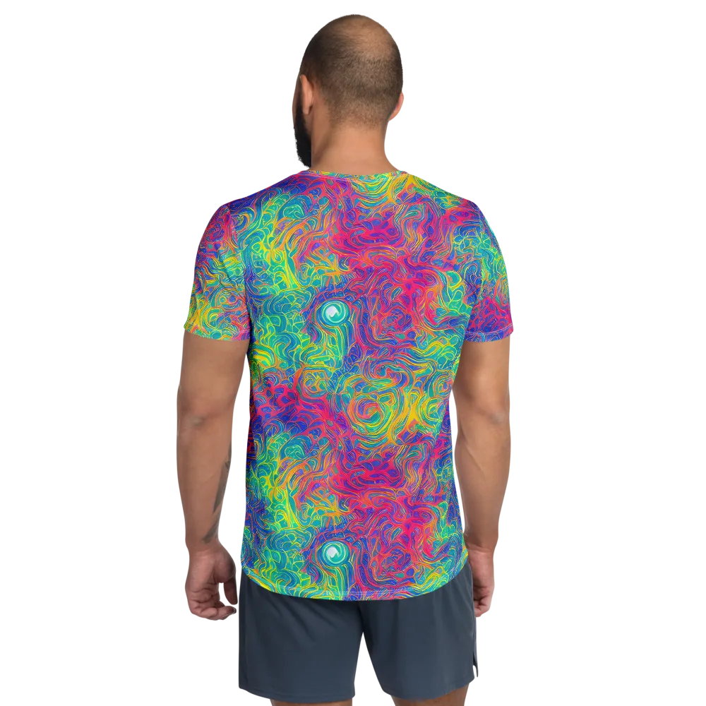Mosaic Current on Men's Athletic T-Shirt — Back