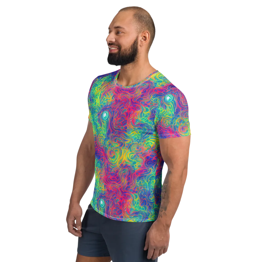 Mosaic Current on Men's Athletic T-Shirt — Left