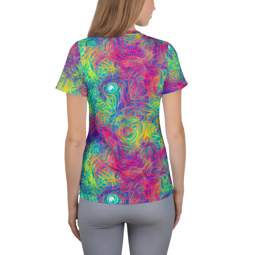 Mosaic Current on Women's Athletic T-Shirt — Back