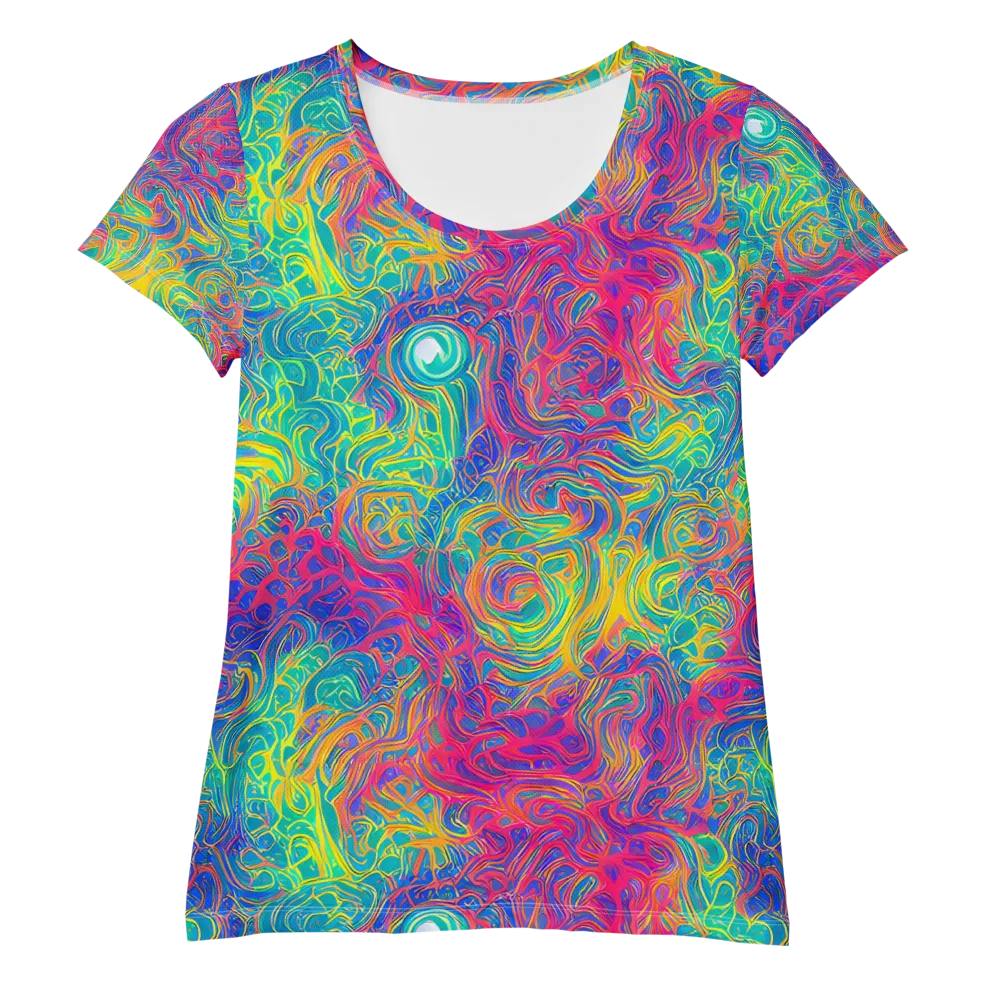 Mosaic Current on Women's Athletic T-Shirt — Front