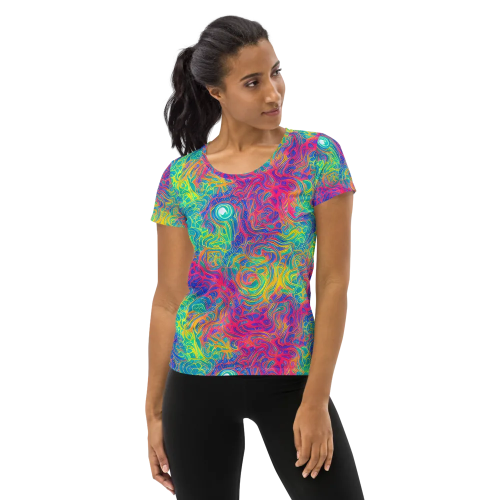 Mosaic Current on Women's Athletic T-Shirt — Front