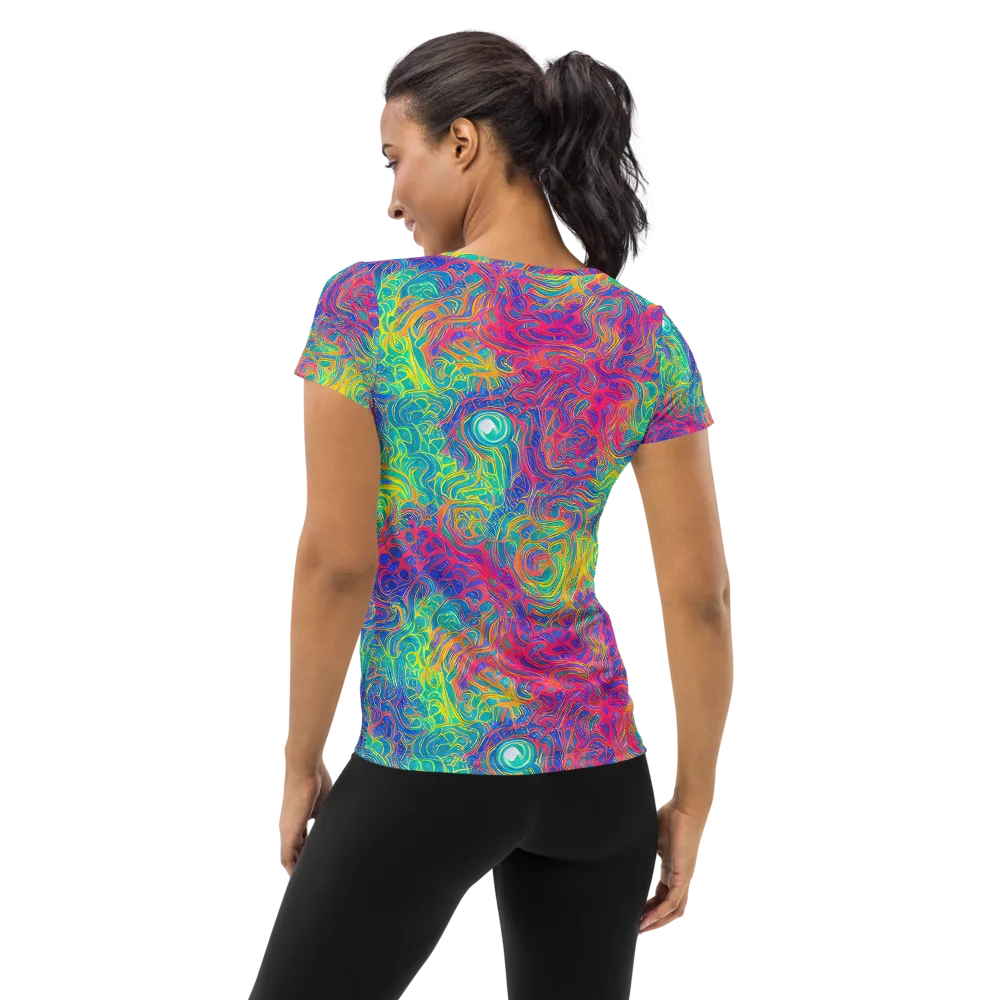 Mosaic Current on Women's Athletic T-Shirt — Back