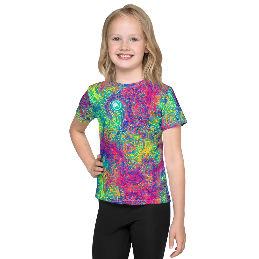 Mosaic Current on Kids Crew Neck T-Shirt — Front