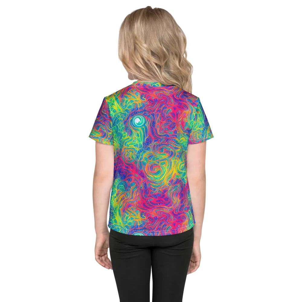 Mosaic Current on Kids Crew Neck T-Shirt — Back