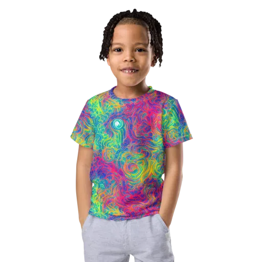 Mosaic Current on a Kids Crew Neck T-Shirt