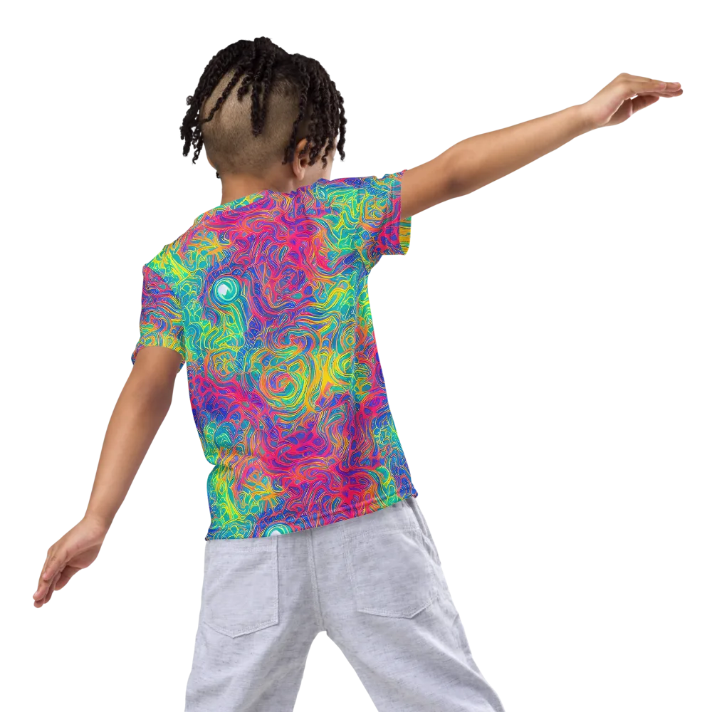 Mosaic Current on Kids Crew Neck T-Shirt — Back