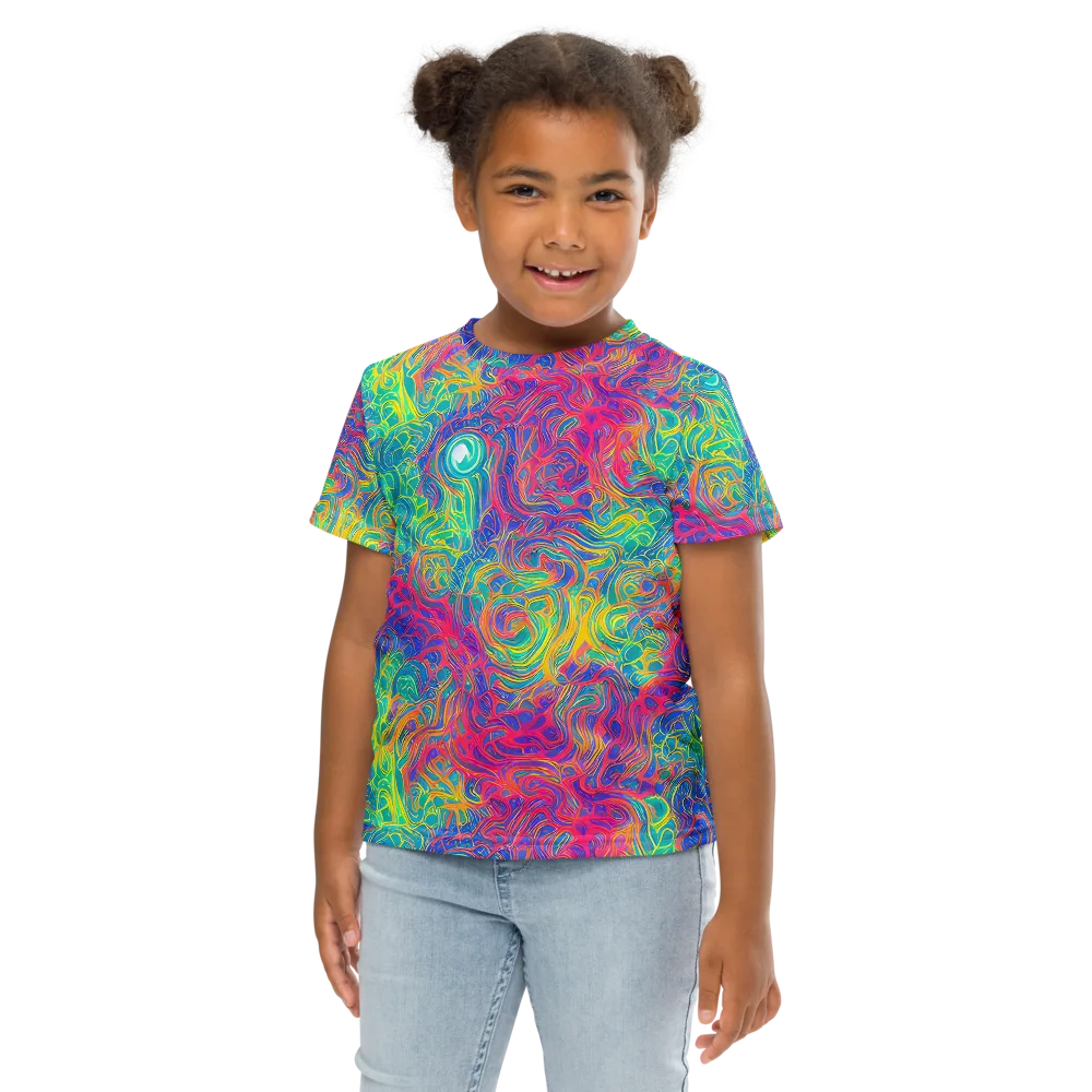 Mosaic Current on Kids Crew Neck T-Shirt — Front