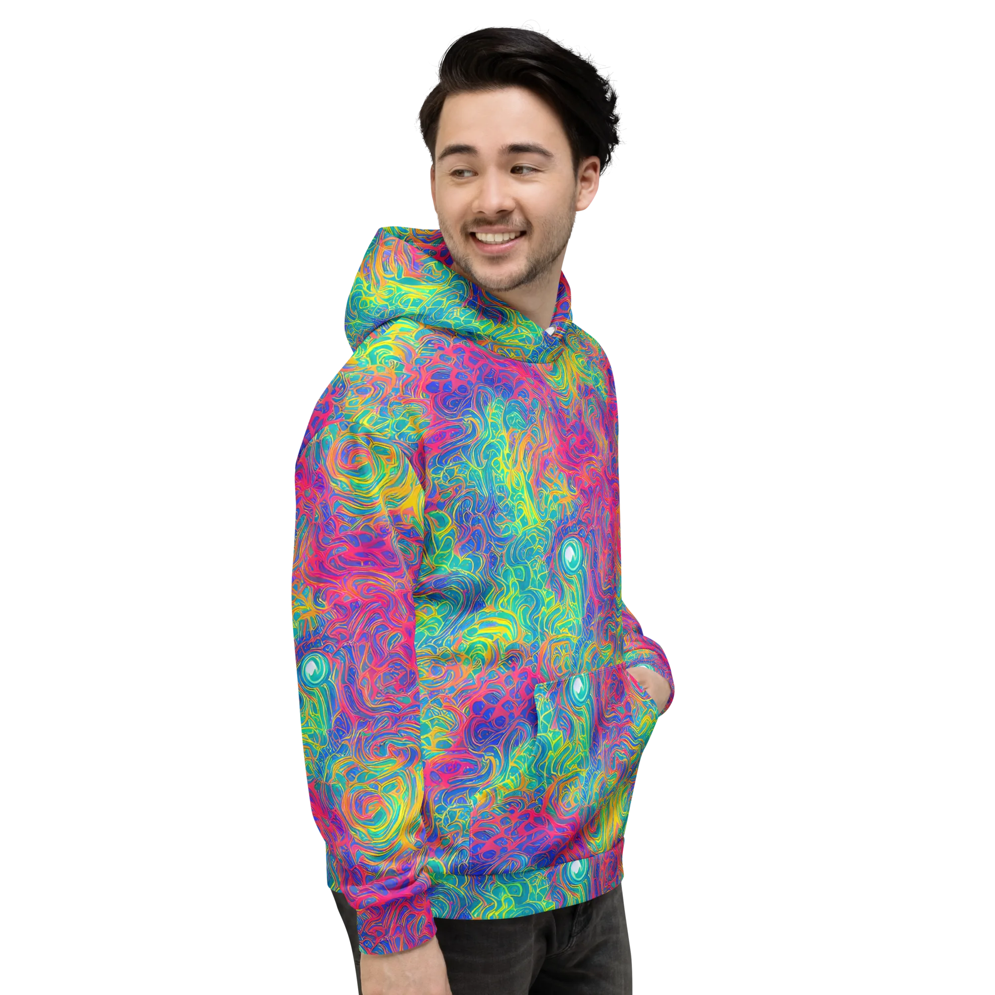 Mosaic Current on Hoodie — Right