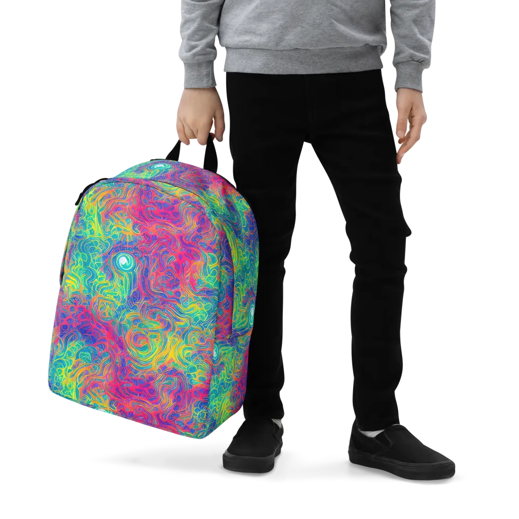 Mosaic Current on Minimalist Backpack — Zoomed-in
