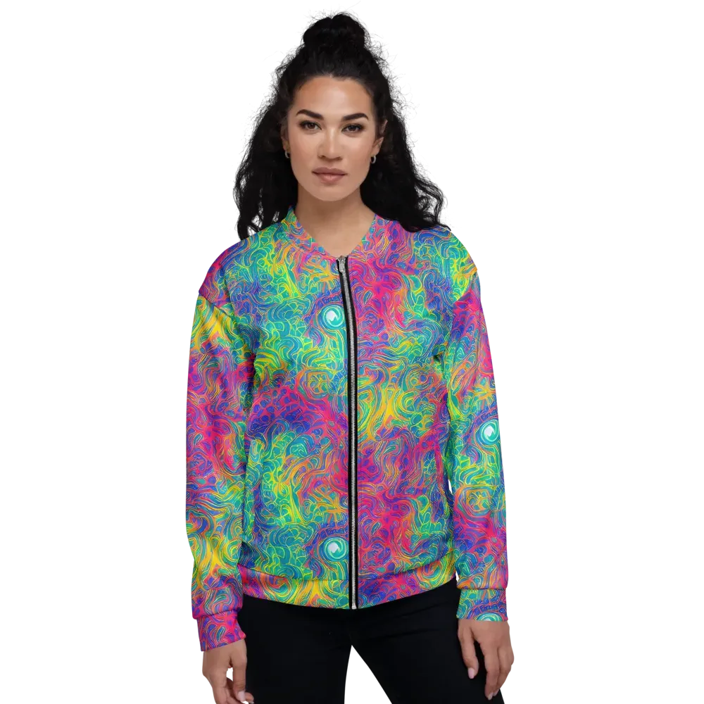 Mosaic Current on Bomber Jacket — Front