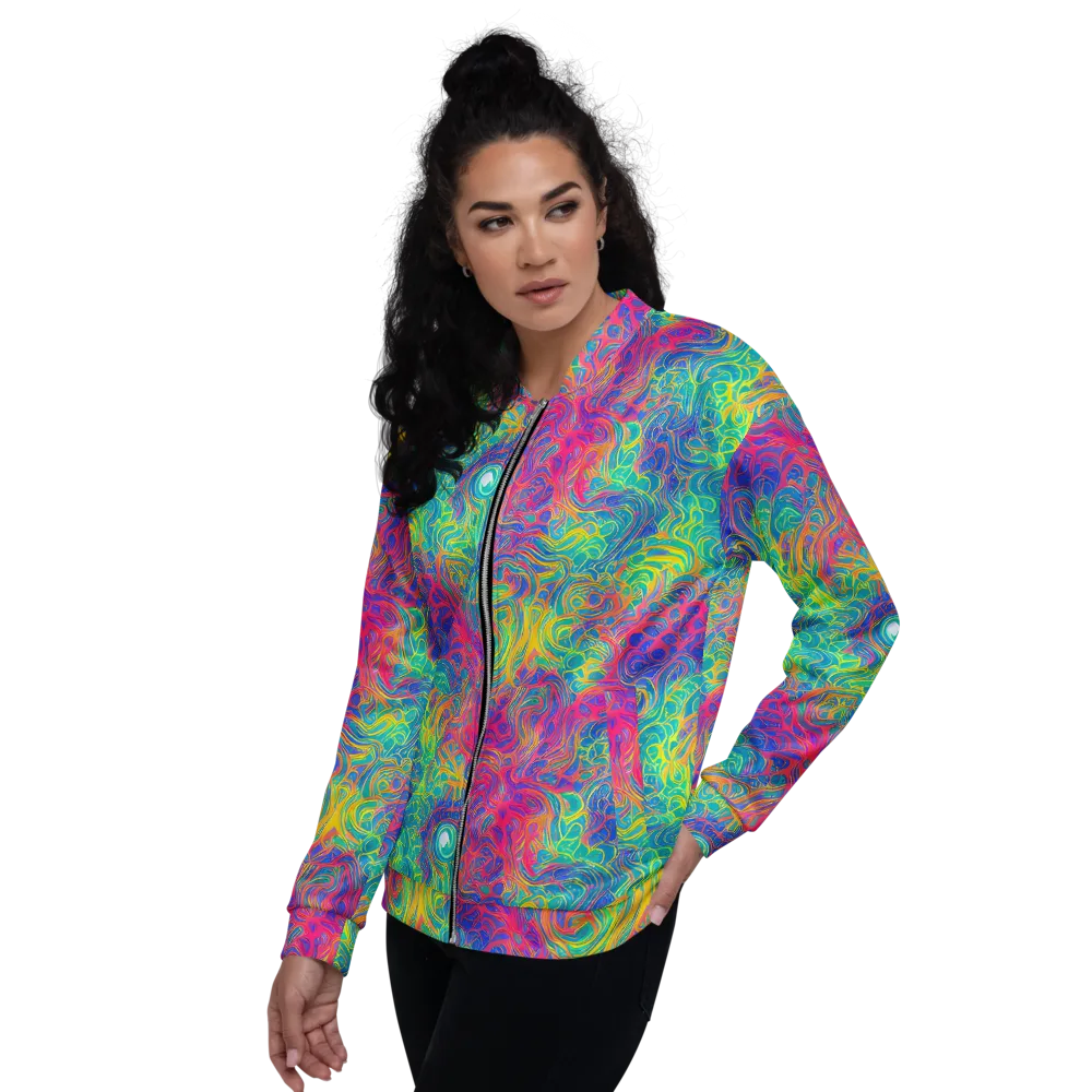 Mosaic Current on Bomber Jacket — Left