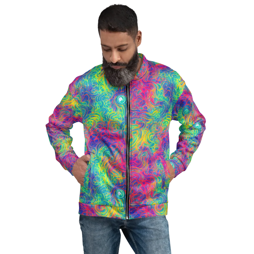 Mosaic Current on Bomber Jacket — Front