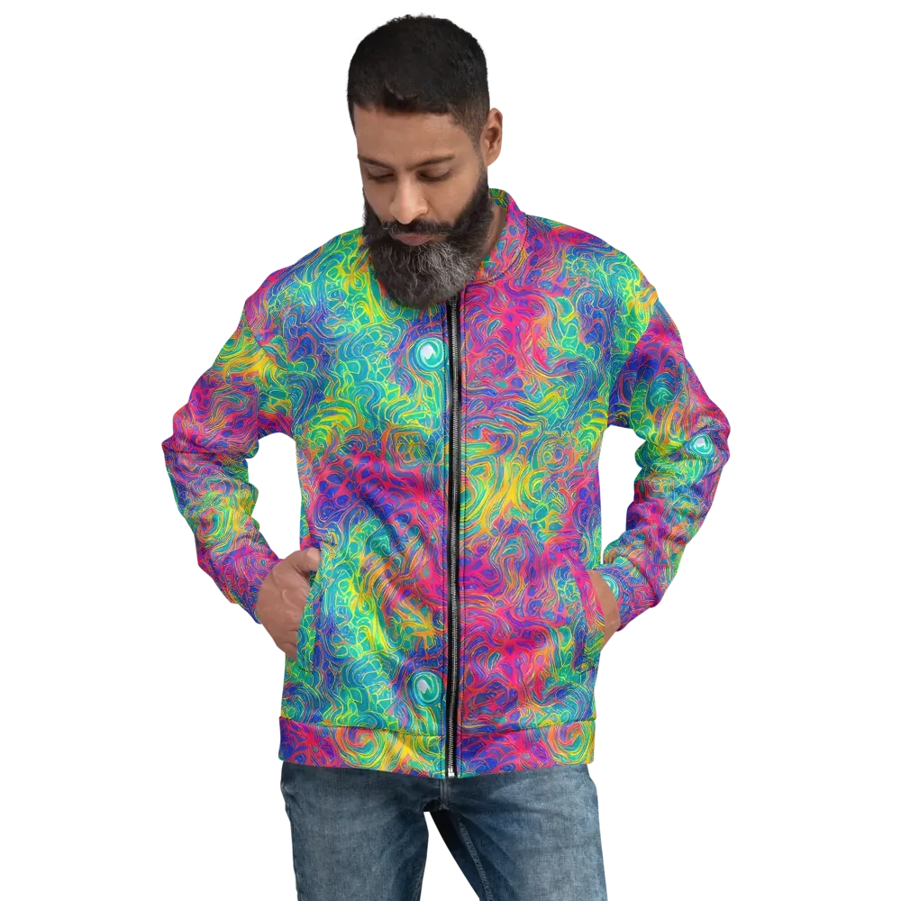 Mosaic Current on Bomber Jacket — Front