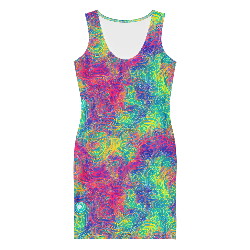 Mosaic Current on Bodycon Dress — Front