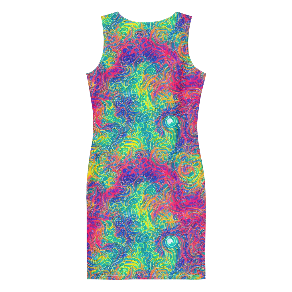 Mosaic Current on Bodycon Dress — Back