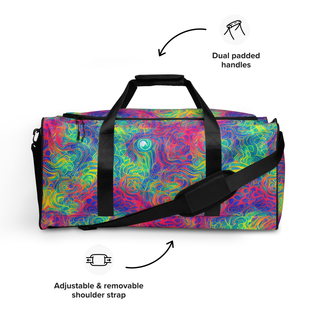 Mosaic Current on Duffle Bag — Front